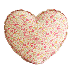 Alimrose Heart Cushion in Blush & Rose Garden