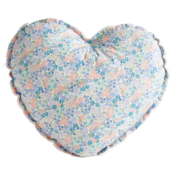 Alimrose Heart Cushion in Liberty Blue & Pink