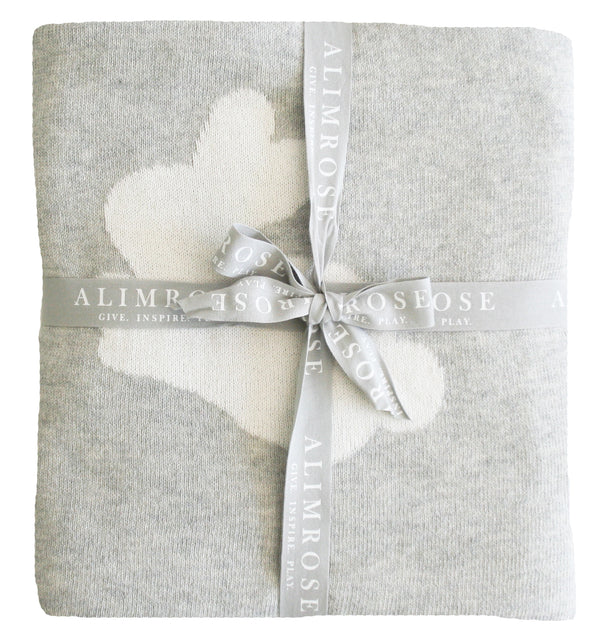 Alimrose Knit Bunnies & Dots Stroller Blanket in Ivory
