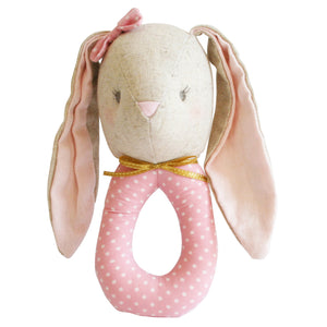 Alimrose - Linen Baby Pearl Grab Rattle - Blush | milk + ginger