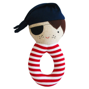 Alimrose - Linen Pirate Grab Rattle Navy | milk + ginger