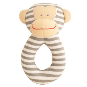 Alimrose - Monkey Grab Rattle - Grey | milk + ginger
