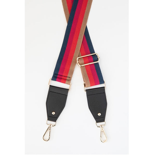 Antler - Bag Strap - Red, Navy & Pink Stripe