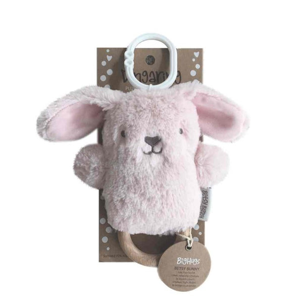 OB Designs - Dingaring Teething Rattle - Betsy Bunny Pink