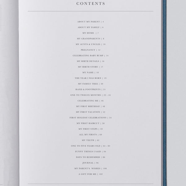 Write to Me - Baby Journal - Birth to Five Years - Blue | milk + ginger