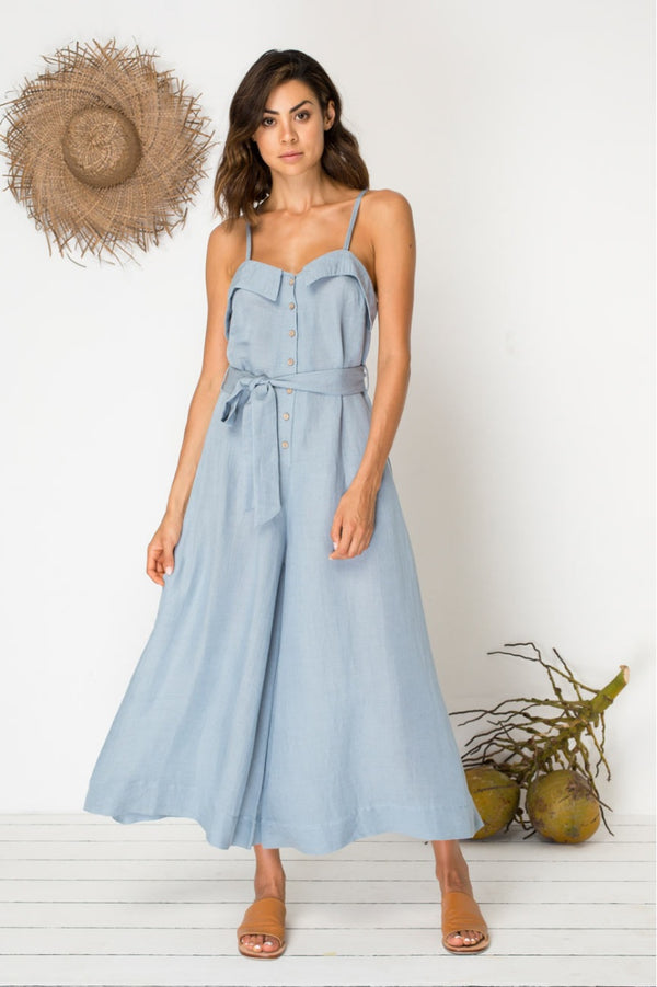 Bird & Kite Eyes for You Jumpsuit in Mineral Blue