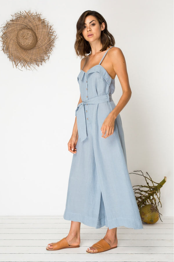 Bird & Kite Eyes for You Jumpsuit in Mineral Blue