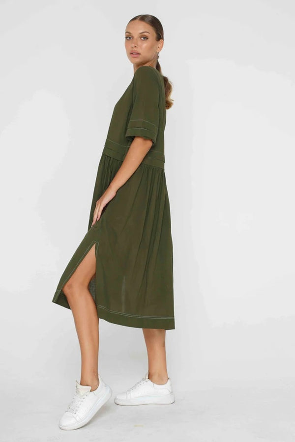 Blak - Sweet Thing Midi Dress - Dark Khaki