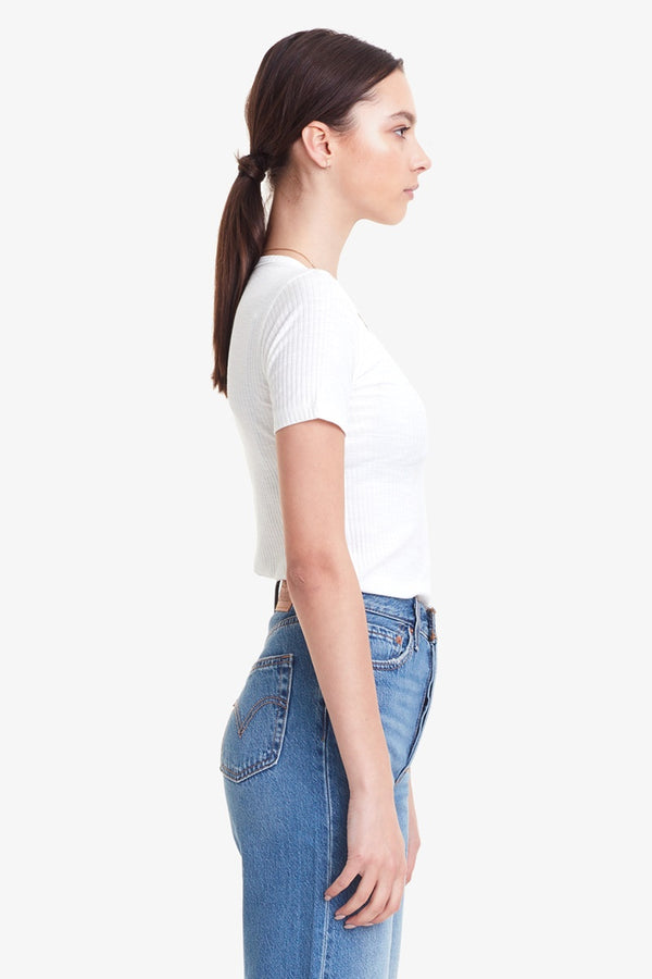 Commoners - Womens Base Ribbed SS Tee - White
