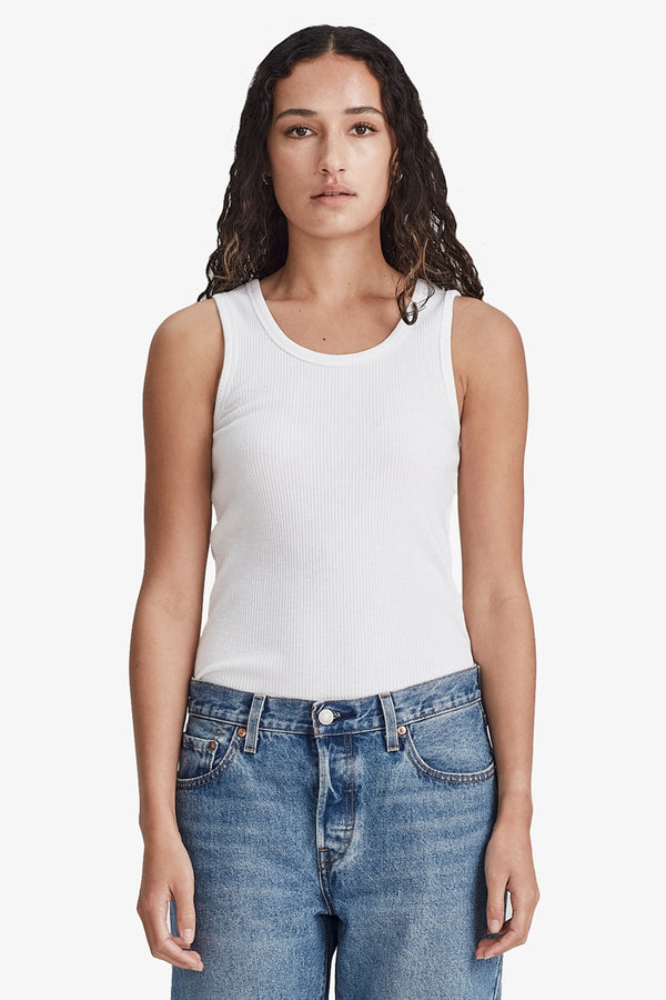 Commoners - Womens Base Ribbed Tank - White