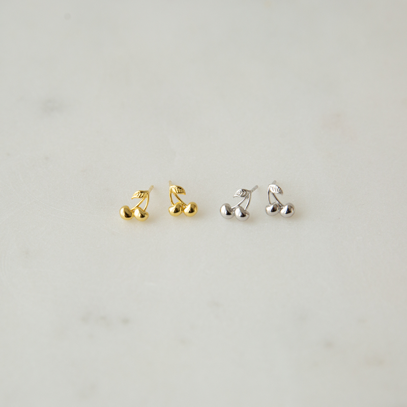 Buy Sophie - Cherry Bomb Studs - Gold online at milk + ginger – Milk ...