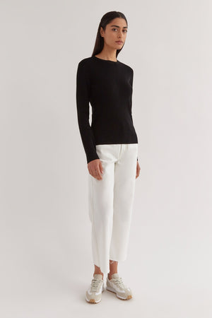 Assembly Label - Ella Long Sleeve Knit - Black | milk + ginger