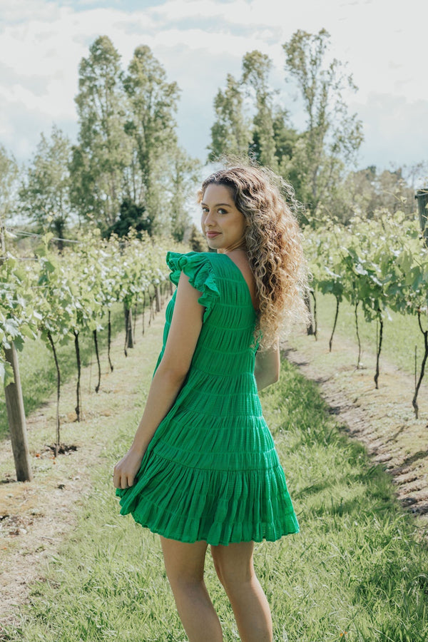 Ivy + Jack - Molly Emerald Flutter Dress