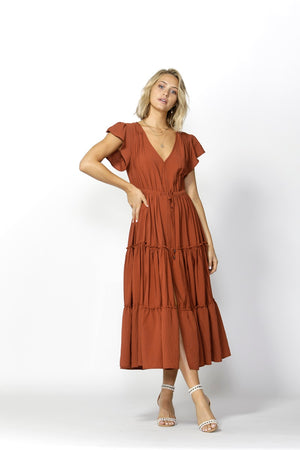 Fate + Becker - Love Game Maxi Dress - Warm Ginger | milk + ginger