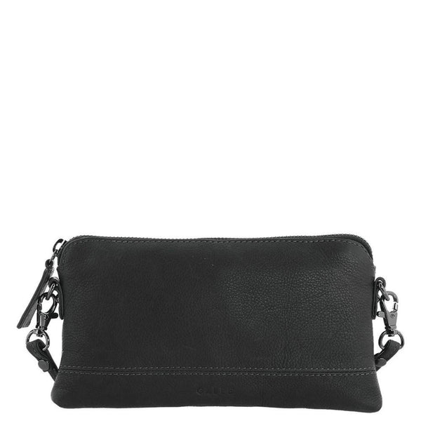 Gabee Kara Leather Purse With Strap in Navy
