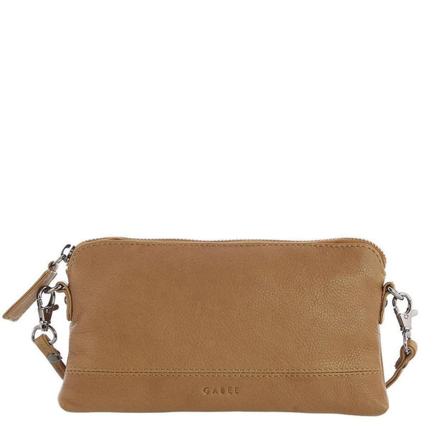 Gabee Kara Leather Purse With Strap in Tan