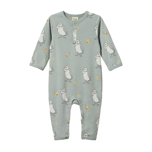 Nature Baby - Henley Pyjama Suit - Ruru Moonrise Print