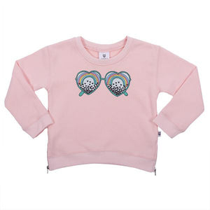 Hoot Kid See the Love Sweater in Ballet Pink
