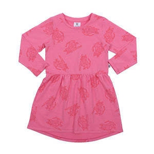 Hoot Kid Sit Boo Boo Dress in Candy Pink/Red