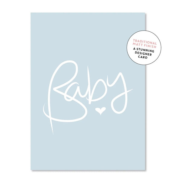 Just Smitten Mini Gift Card - Baby Script Blue