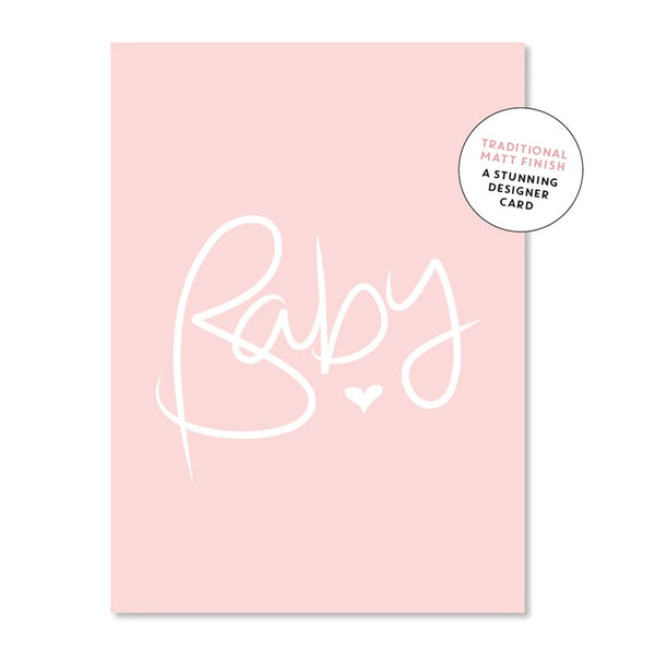 Just Smitten Mini Gift Card - Baby Script Pink