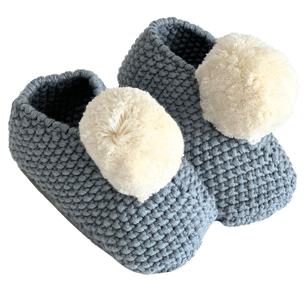 Alimrose - Baby PomPom Slippers - Blue