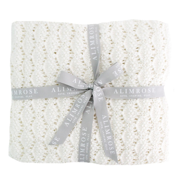 Alimrose - Organic Heritage Knit Baby Blanket -Ivory