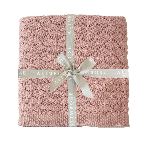 Alimrose - Heritage Knit Baby Blanket - Petal