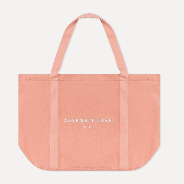 Assembly Label - Linen Tote Bag - Washed Red