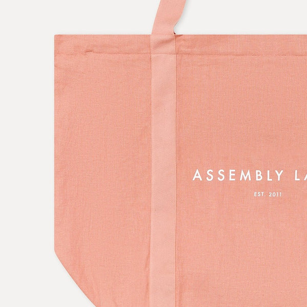 Assembly Label - Linen Tote Bag - Washed Red