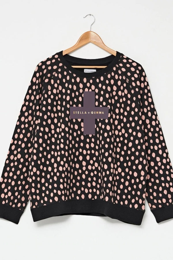 Stella + Gemma - Plum Mulberry Spots Sweater