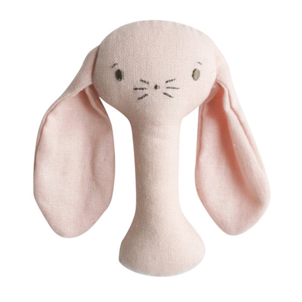 Alimrose - Bobby Bunny Stick Rattle - Pink Linen