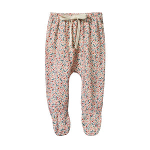 Nature Baby - Merino Footed Rompers - Junes Garden Print | milk + ginger