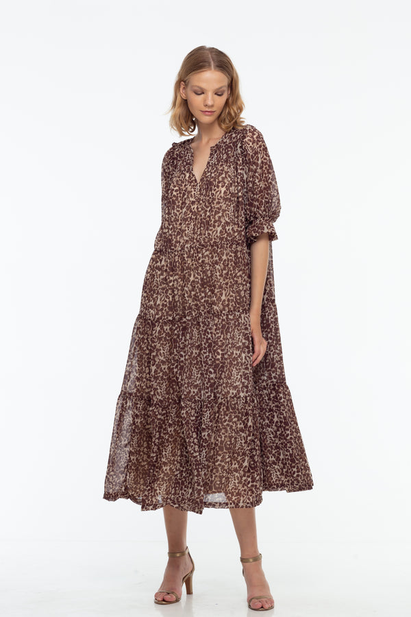 Blak - Promise Midi Dress - Leopard Print
