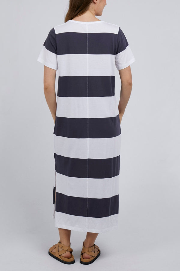 Foxwood - Cassy Stripe Dress - Coal & White stripe