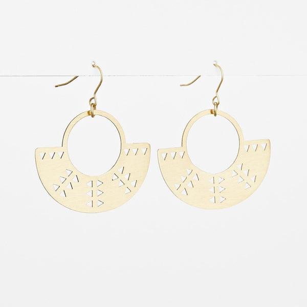 Stella + Gemma - Gold Etched Half Moon Earrings