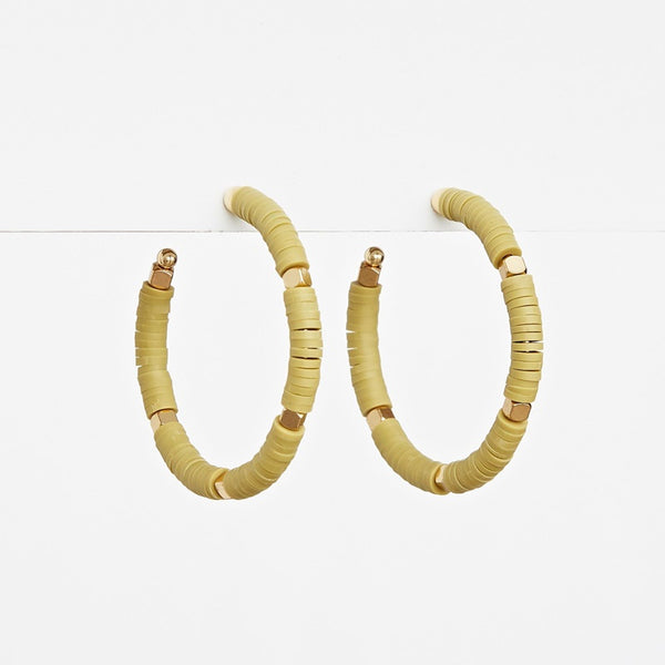 Stella + Gemma - Artichoke Beads Fimo Hoop Earrings