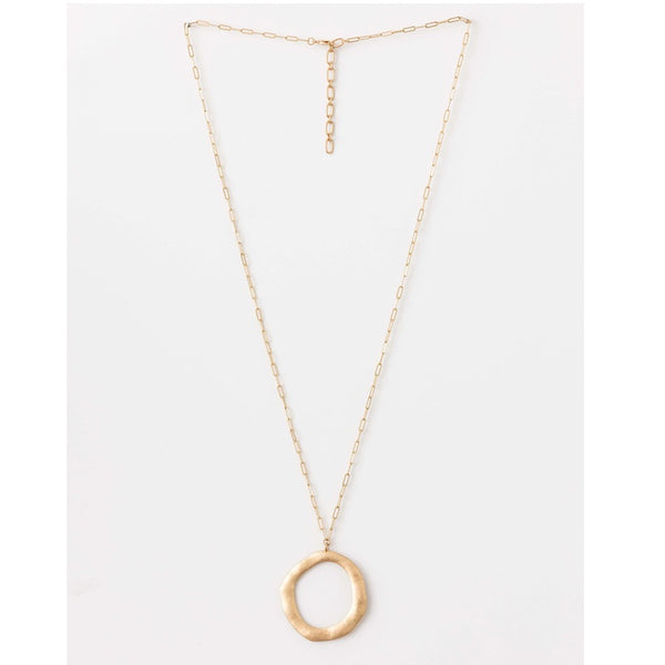 Stella + Gemma - Gold chain and Hoop Pendant Necklace