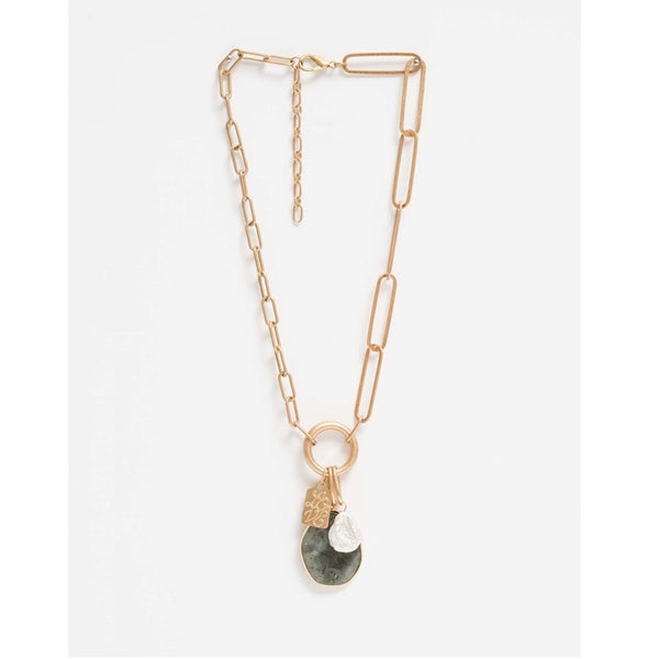 Stella + Gemma - Gold with Speckle Stone Necklace