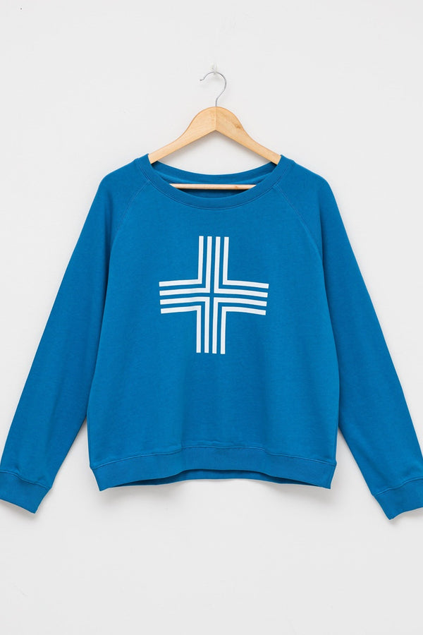 Stella + Gemma - Corsica Sweater - Blue / White Cross