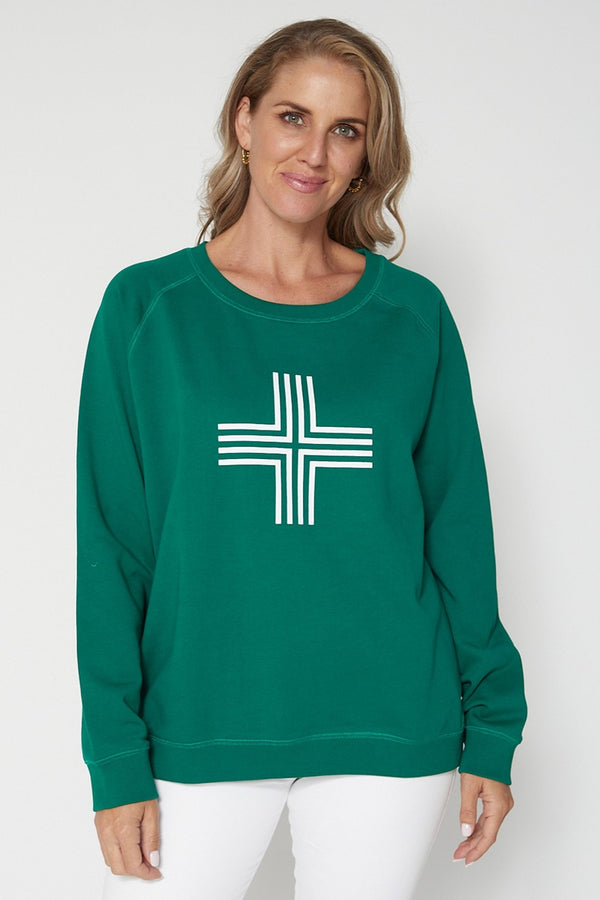 Stella + Gemma - Sweater - Green & White Logo