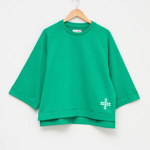 Stella + Gemma - Melba 3/4 Sleeve Sweat - Emerald | milk + ginger