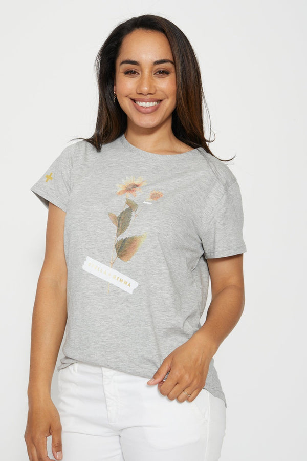 Stella + Gemma - Sunflower Tee - Grey Marle