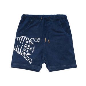 Band of Boys - Shorts Tiger Outline Blue Denim Look | milk + ginger