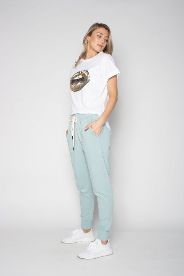 The Others - Relaxed Tee - White with Sequin Lips