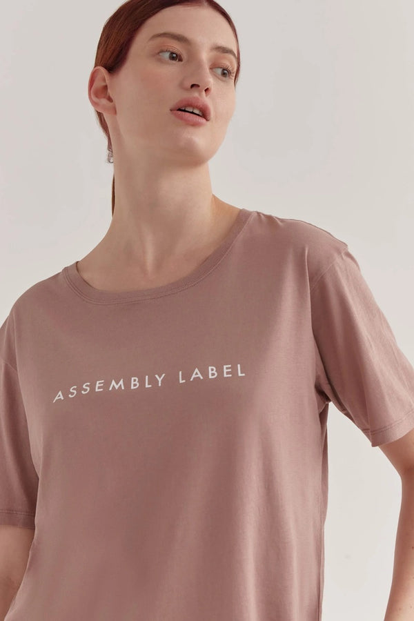 Assembly Label - Logo Cotton Crew Tee - Rosewood White