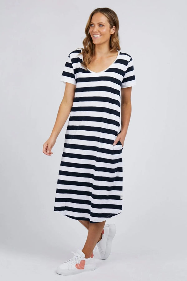 Elm - Maeve Midi dress - Navy Stripe