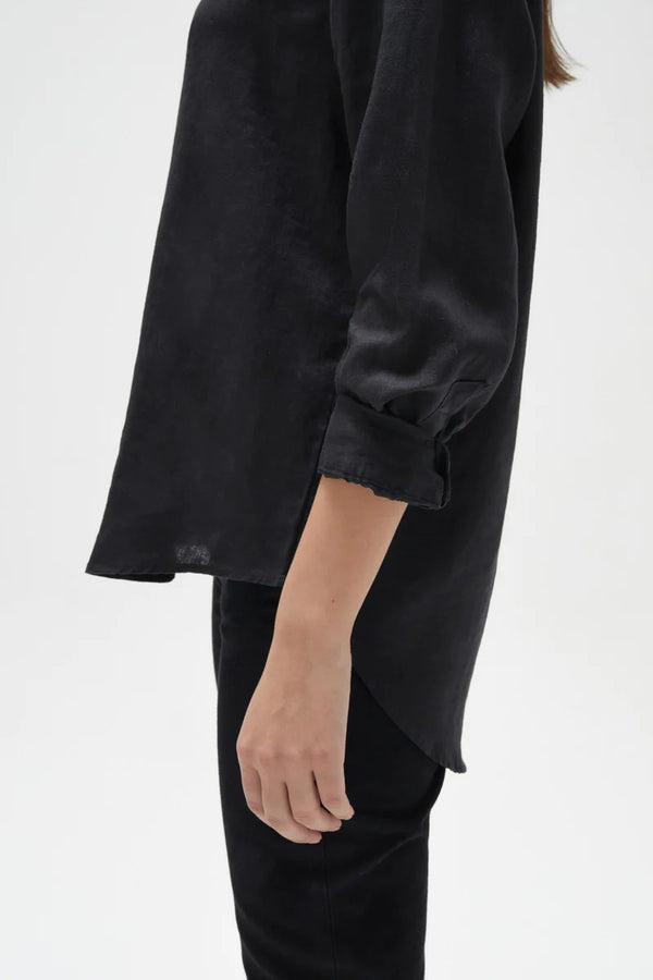 Assembly Label - Xander Linen Shirt - Black