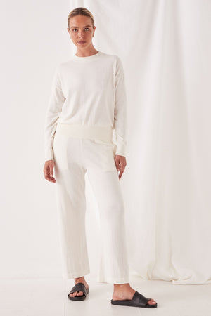 Assembly Label - Cotton Cashmere Lounge Top - Antique White | milk + ginger