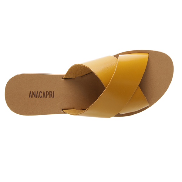 Anacapri - Leather Cross Slides - Paprica